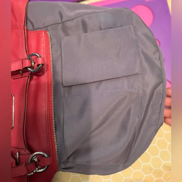 Coach Medium Leather Shoulder Bag. Pink/bright coral - Picture 9 of 16